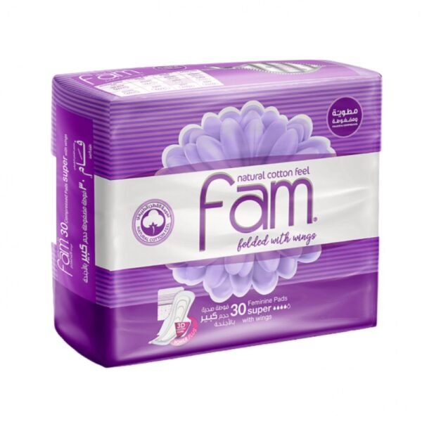 Fam Sanitary Pads 30pcs Regular Size With Wings