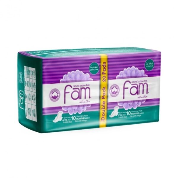 Fam Sanitary Pads Extra Thin 20 Pads Normal Size with Wings