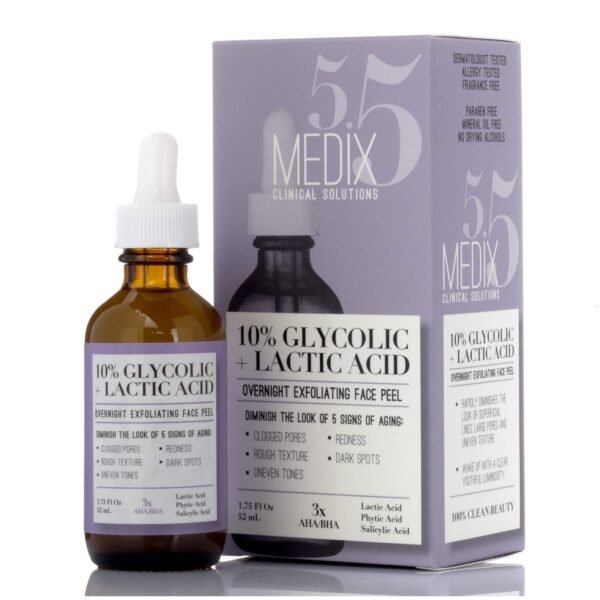 Medix 5.5 10% Glycolic Acid Face Peel Exfoliating Serum with Lactic Acid + Salicylic Acid 52ml