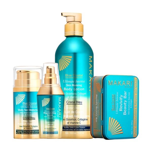 Makari Blue Crystal 4 Gift Set (Body Lotion, Serum, Tube Cream and Soap)
