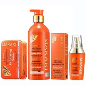 Makari Extreme Argan & Carrot (Body Lotion, Serum, Tube Cream and Soap) 4-pc Set