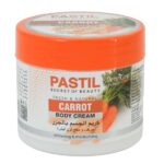 Pastil Fresh & Natural Carrot Body Cream 360ml Nourish dry skin & send your senses on an island escape with this fast-absorbing, rich & creamy, tropical body lotion. This blend restores essential hydration to skin. The non-greasy formula absorbs quickly leaving skin feeling soft & smelling great. This one of a kind non-greasy body lotion and daily moisturizer for skin glides on comfortably to soothe skin without stickiness.