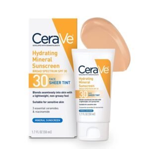 CeraVe Hydrating Mineral Sunscreen SPF30 Face Sheer Tint 75ml