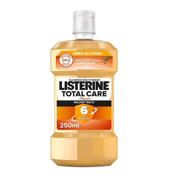 Listerine Total Care Milder Taste 6in1 Benefits Fluoride Mouthwash 250ml