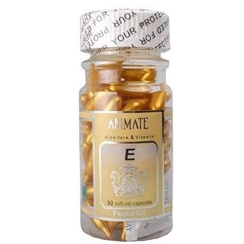 Animate Aloe Vera And Vitamin E Capsules Facial Oil,90 Soft Gel Capsules