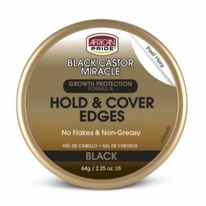 African Pride Black Castor Miracle Hold & Cover Edges Black 65gm