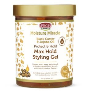African Pride Moisture Miracle Black Castor & Jojoba Oil Max Hold Styling Gel 510gm