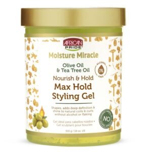 African Pride Moisture Miracle Olive Oil & Tea Tree Oil Max Hold Styling Gel 510gm