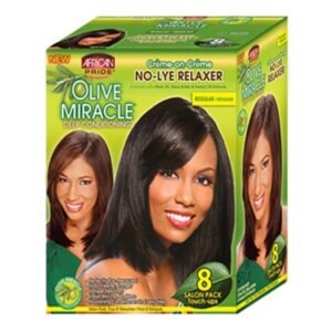 African Pride Olive Miracle Deep Conditioning No Lye Relaxer 8 Touch-Up Regular