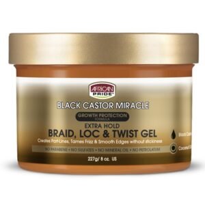 Black Castor Miracle Braid, Loc & Twist Gel Growth Protection & Extra Hold 227gm