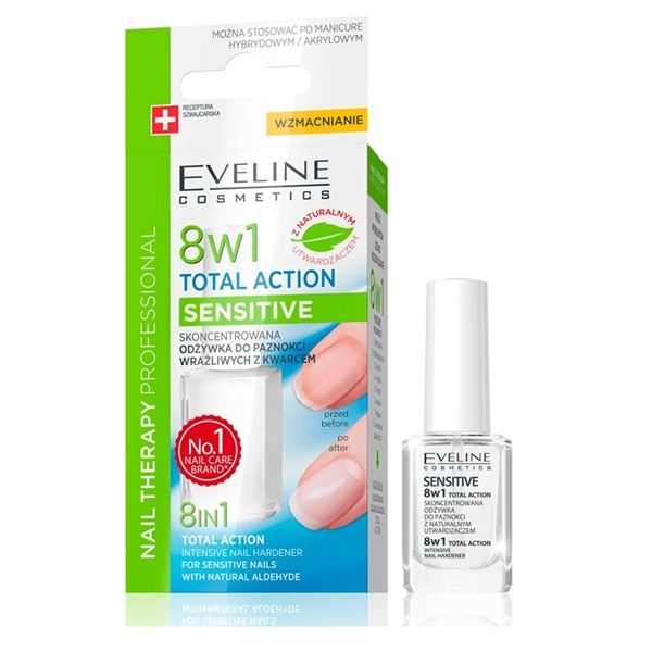 Eveline Nail Therapy Sensitive Total Action 8 in 1 Intensive Nail Hardner 12ml