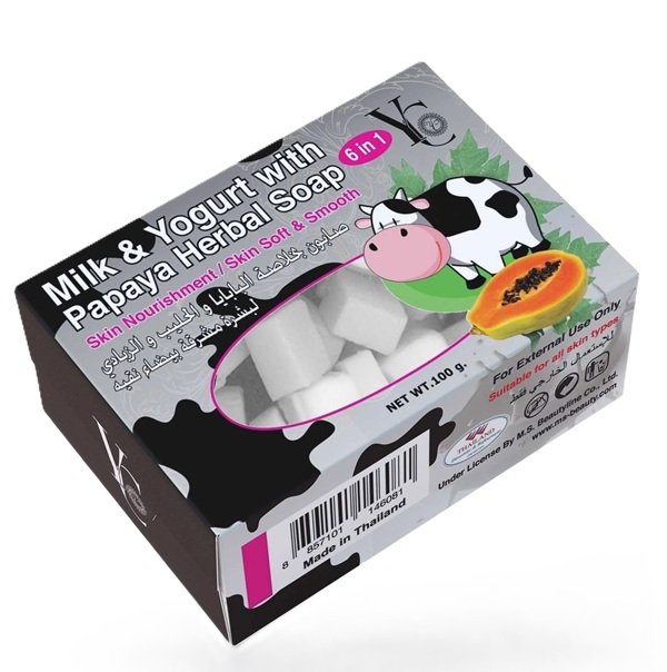 Yong Chin Milk Yogurt with Papaya Herbal Soap (6 in 1) 100gm