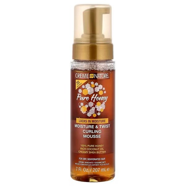 Creme Of Nature Pure Honey Moisture & Twist Curling Mousse For Dry Dehydrated Hair 207ml