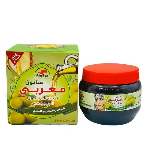 Alattar 100% Natural Moroccan Black Soap with Olive Oil