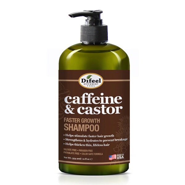 Difeel Caffeine & Castor Shampoo for Faster Hair Growth 354ml