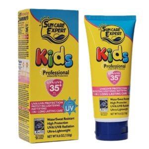Children's Sunscreen Cream SPF 35, for sun-sensitive and tanned skin, UVA/UVB filters, provides immediate and reliable skin protection, water and sweat resistant. Fruit of the Wokali 130gm