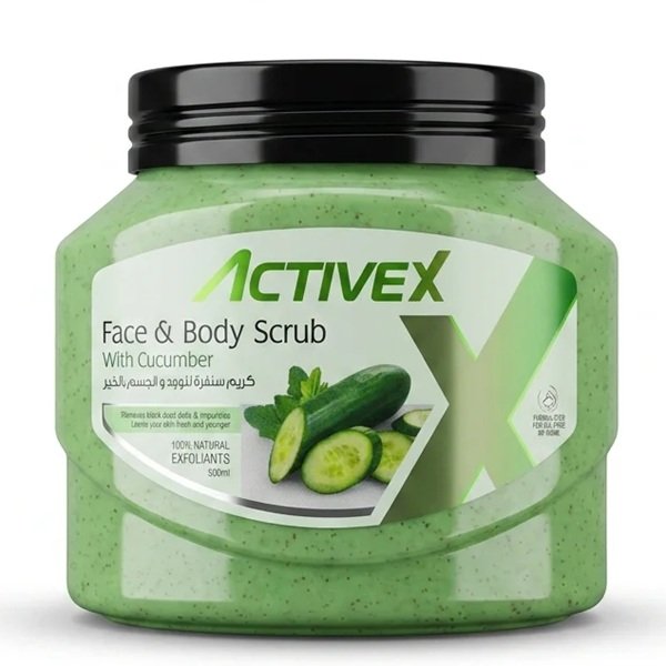 ActiveX Refreshing Exfoliating Scrub for Smooth & Radiant Skin Cucumber Face & Body Scrub 500ml