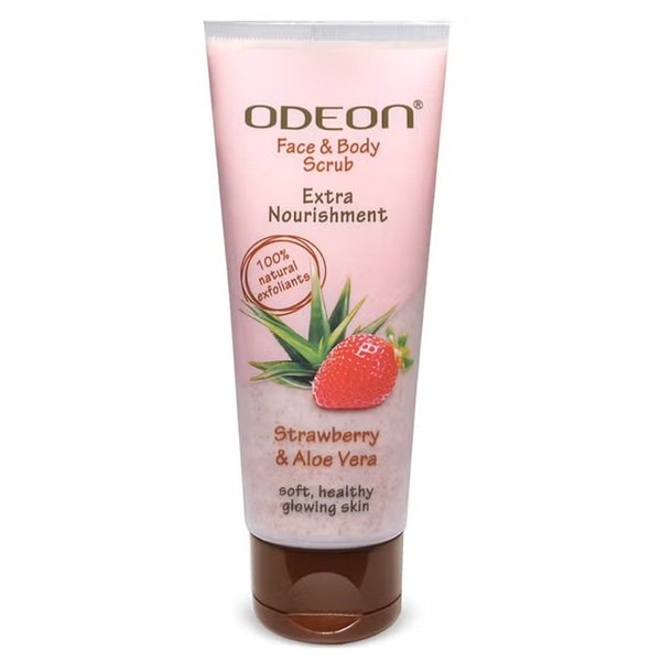 ODEON Strawberry Aloe Vera Face and Body Scrub 100ml