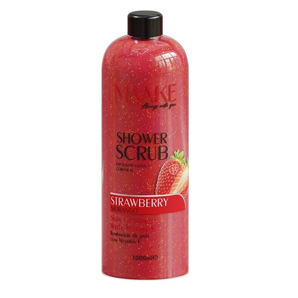MAAKE Strawberry Glowing Shower Gel Scrub 1000ml