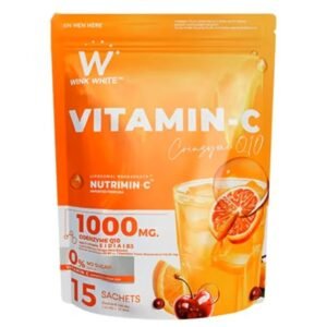 Wink White Vitamin C Coenzyme Q10 Powder No Sugar Drink 15 Sachets 1000mg