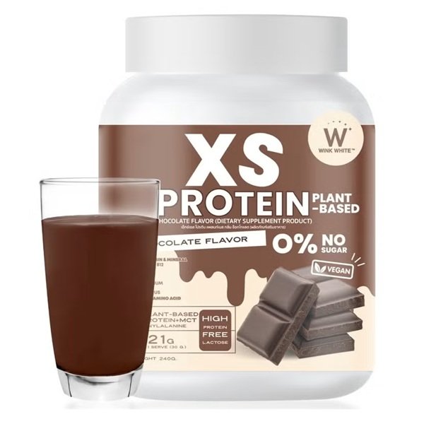 Wink White XS Protein High Protein Chocolate Plant Based Vegan No Sugar Powder 240gm