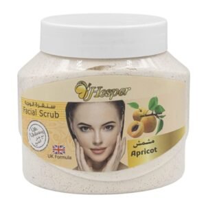 Hesper Apricot Face Scrub 500ml Hesper face scrub is a skincare product used to exfoliate your skin. It helps in the removal of dead skin cells from the surface of your skin, reducing the chances for clogged pores and acne breakouts.