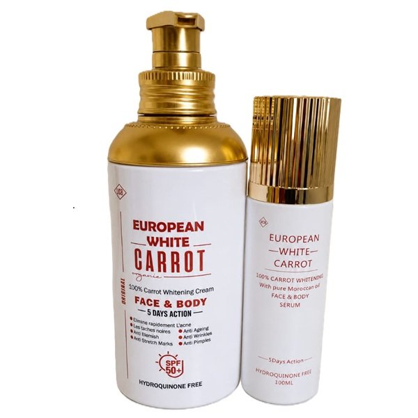 UCB European White Carrot Brightening Body Lotion And Carrot Serum Set